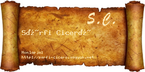 Sárfi Ciceró névjegykártya